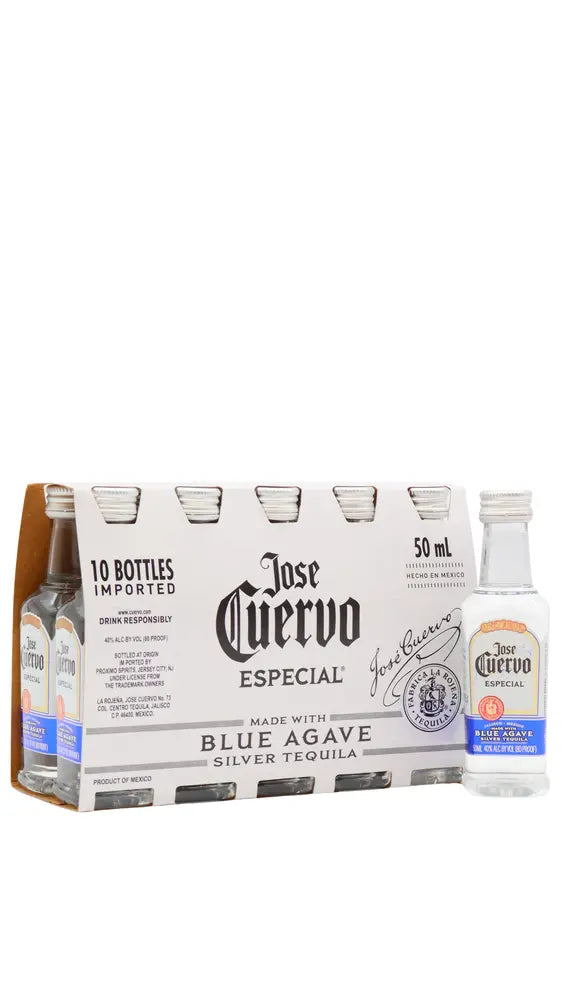 Jose Cuervo - Especial Silver Tequila 5cl x 10 38% ABV Miniatures- (10 x 5cl)