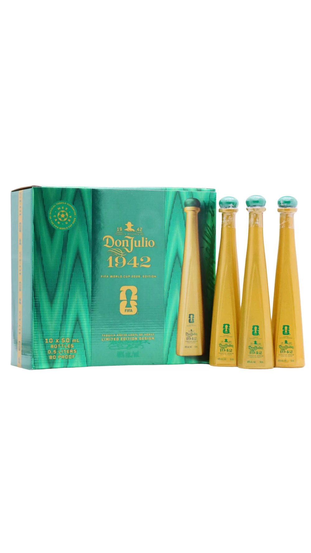 Don Julio - FIFA World Cup 2026 Edition 1942 Small Batch Anejo Tequila 5cl x 10 38% ABV Miniatures- (10 x 5cl)