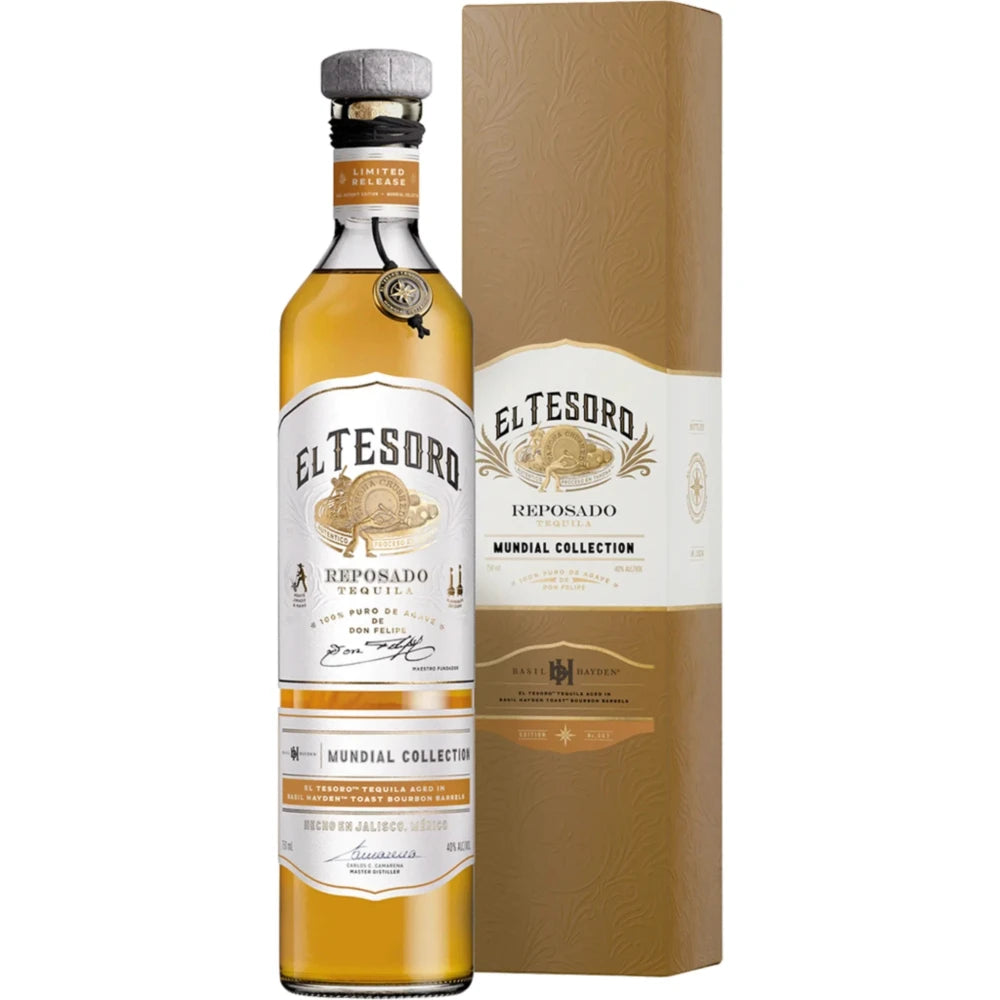 El Tesoro Tequila Reposado Mundial Collection Basil Hayden Toast 750ml