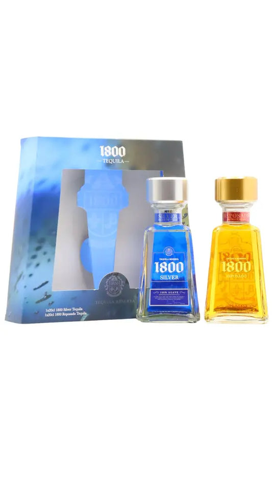 1800 - Reposado & Silver Tequila 20cl x 2 40% ABV Gift Pack