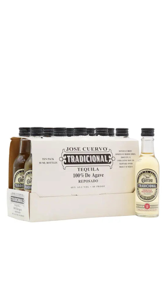 Jose Cuervo - Tradicional Reposado Tequila 5cl x 10 40% ABV Miniatures- (10 x 5cl)