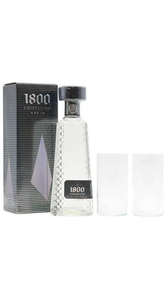 1800 - Cristalino Anejo Tequila 70cl 35% ABV (Includes Branded Glasses)